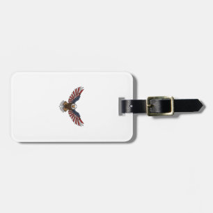 Étiquette À Bagage Aigle Patriotique Gravure Vintage Design Vectoriel