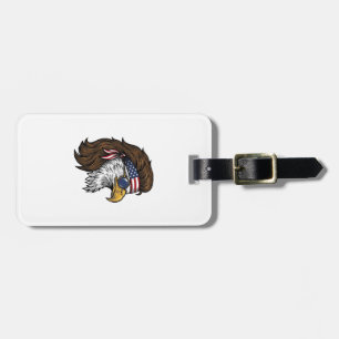 Étiquette À Bagage Aigle patriotique Mulle Coupe vintage gravure vect
