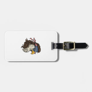 Étiquette À Bagage Aigle patriotique Mullet Gravure vintage vecteur D