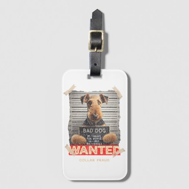 Étiquette À Bagage Airedale Terrier (Devant Vertical)