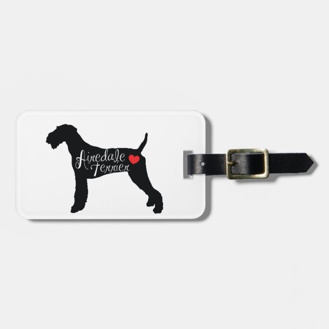 Étiquette À Bagage Airedale Terrier avec amour de race de chien de (Devant horizontal)
