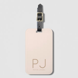 Étiquette À Bagage Ajouter un monogramme initial personnalisé simple