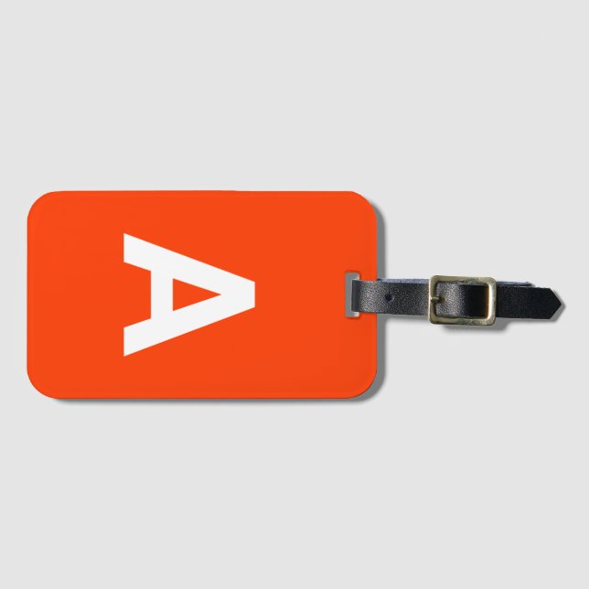 Étiquette À Bagage Ajouter un monogramme personnalisé Simple moderne (Devant Horizontal)