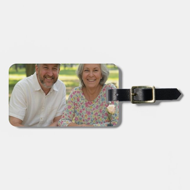 Étiquette À Bagage Ajouter une Personnaliser photo retraitée (Devant horizontal)