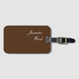 Étiquette À Bagage Ajouter Votre Nom Moderne Minimaliste Brown
