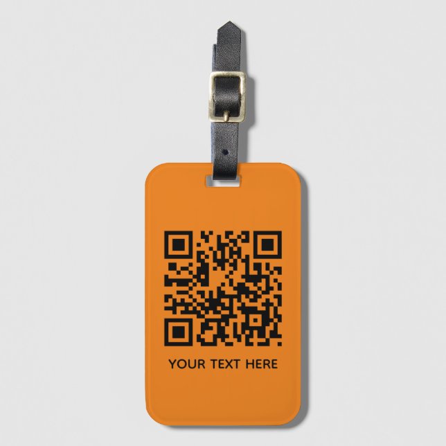 Étiquette À Bagage Ajouter votre propre code QR texte Scan Minimal Si (Devant Vertical)