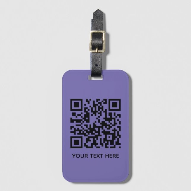 Étiquette À Bagage Ajouter votre propre code QR texte Scan Minimal Si (Devant Vertical)