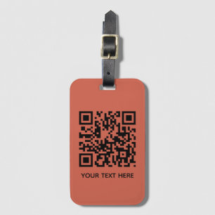 Étiquette À Bagage Ajouter votre propre code QR texte Scan Minimal Te