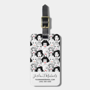 Étiquette À Bagage Ajoutez vos femmes nommées de avec le motif de