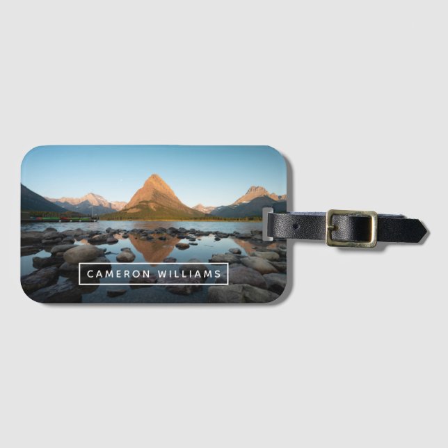 Étiquette À Bagage Ajoutez votre lac nommé mountain de | (Devant Horizontal)