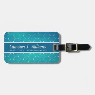 Étiquette À Bagage Ajoutez votre motif nommé d'ADN de Teal de bleu de