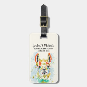 Étiquette À Bagage Ajoutez votre nom   Hifi Llama - portrait