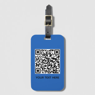 Étiquette À Bagage Ajoutez votre propre code QR texte Scan Minimal Bl