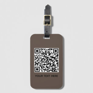 Étiquette À Bagage Ajoutez votre propre code QR texte Scan Minimal Si