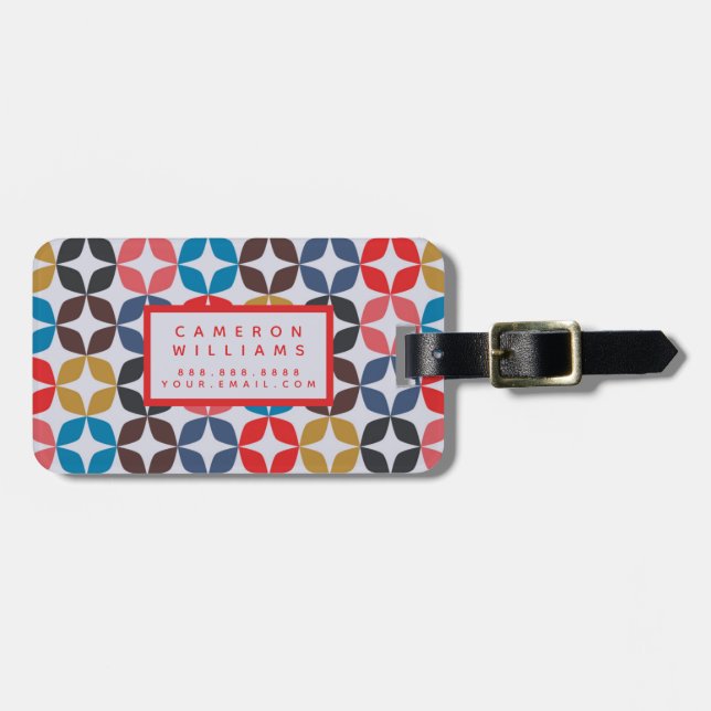 Étiquette À Bagage Ajoutez votre | rétro profil sous convention (Devant horizontal)