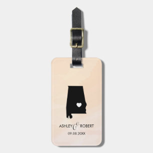 Étiquette À Bagage Alabama Carte Mariage Bagage avec le nom du couple