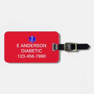 Étiquette À Bagage Alerte d'urgence d'identification Médicale personn