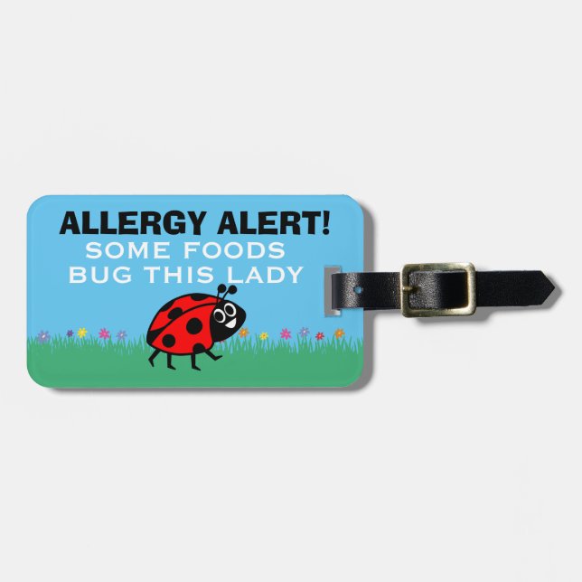 Étiquette À Bagage Alerte Médicale d'allergie alimentaire (Devant horizontal)