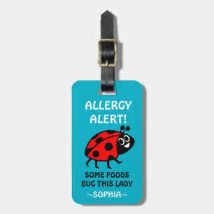 Étiquette À Bagage Alerte Médicale de coccinelle d'allergie de