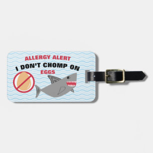 Étiquette À Bagage Alerte personnalisée d'allergie d'oeufs de requin