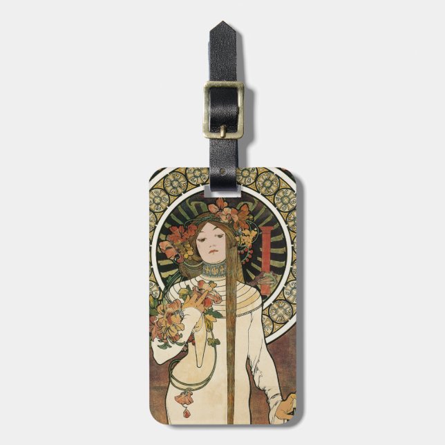 Étiquette À Bagage Alfonse Mucha Trappistine Nouveau (Devant Vertical)