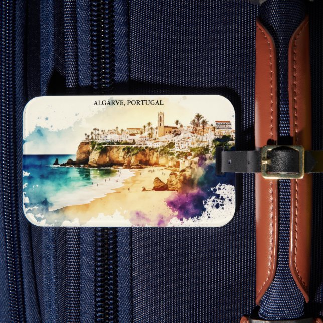 Étiquette À Bagage Algarve Portugal Aquarelle Travel (Insitu Rectoal 4)