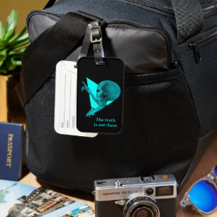 Étiquette À Bagage Alien gris, la vérité est là