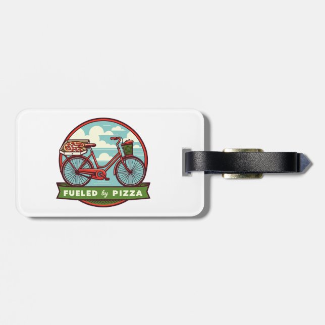 Étiquette À Bagage Alimenté Par Pizza Bike (Dos horizontal)