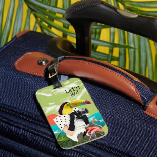 Étiquette À Bagage Aller Voyage Cool Collage Pop Art