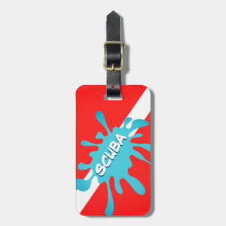 ÉTIQUETTE À BAGAGE ALLEZ FAIRE UN SPLASH DE SCUBA.  PLONGEURS