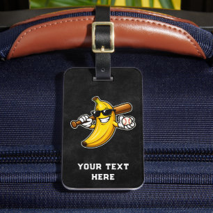 Étiquette À Bagage Allons Bananes Baseball Rétro Banane Drôle