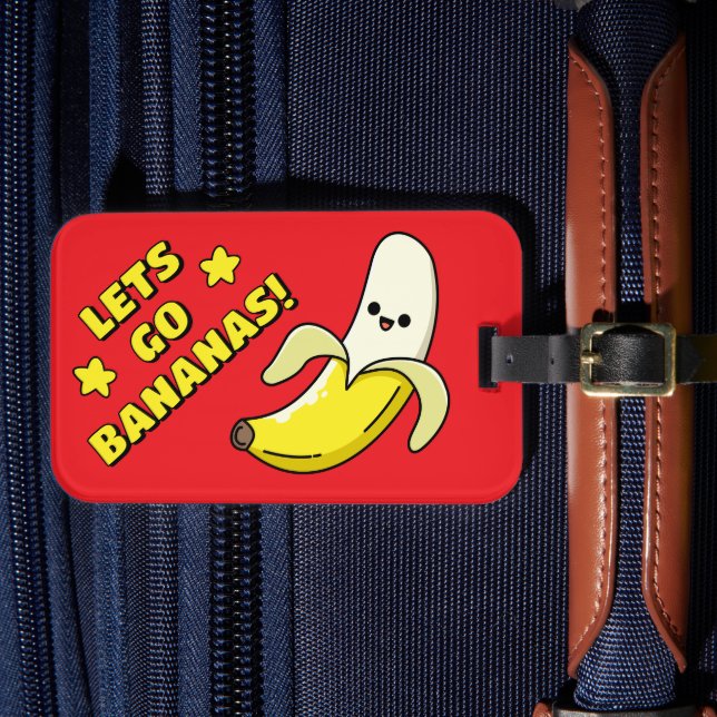 Étiquette À Bagage Allons Bananes ! Rouge vif (Insitu Rectoal 4)