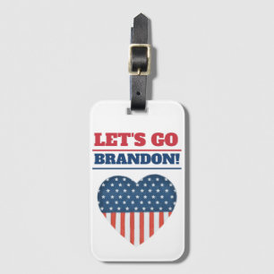 Étiquette À Bagage "Allons Brandon !" Drapeau Heart American