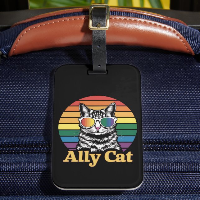Étiquette À Bagage Ally Cat LGBT Rainbow Flag LGBTQ Cadeau (Insitu Rectoal 2)