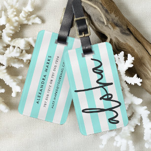 Étiquette À Bagage Aloha Bleu de piscine personnalisé