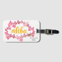 Étiquette À Bagage Aloha étiquette audacieuse de sac de Lei