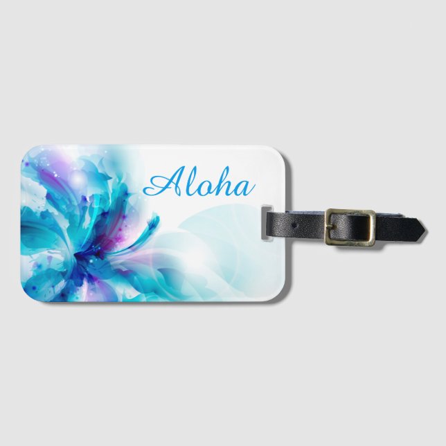 Étiquette À Bagage Aloha étiquette florale de bagage (Devant Horizontal)