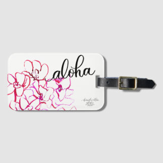Étiquette À Bagage Aloha étiquette moderne de bagage de fleur