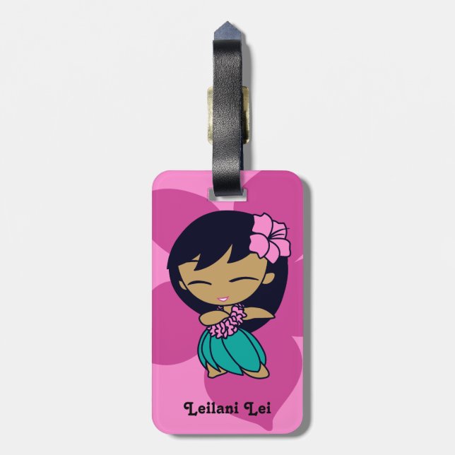 Étiquette À Bagage Aloha étiquettes de bagage de ketmie de fille de (Dos Vertical)