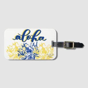 Étiquette À Bagage Aloha étiquettes jaunes bleues de bagage de cierge
