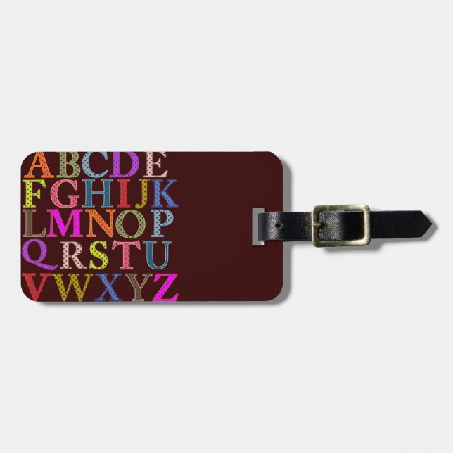 Étiquette À Bagage Alphabet (Devant horizontal)