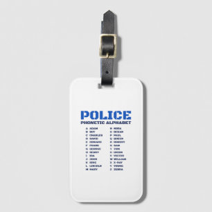 Étiquette À Bagage Alphabet phonétique de police pratique - A à Z