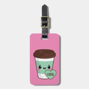 Étiquette À Bagage Amant d'Emoji de café