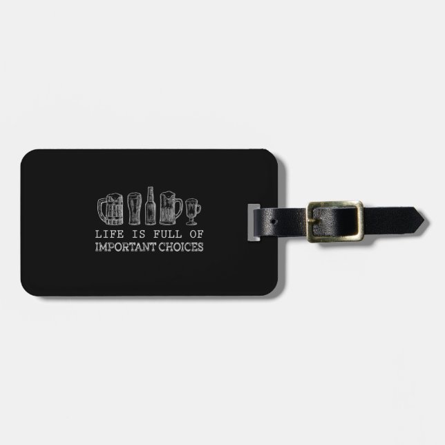 Étiquette À Bagage Amateur de bière| Bière Choix important (Devant horizontal)