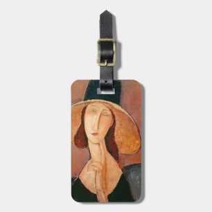 Étiquette À Bagage Amedeo Modigliani - Jeanne Hebuterne en grand Casq