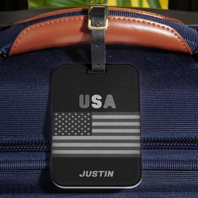 Étiquette À Bagage American Flag Custom Name (Insitu Rectoal 2)