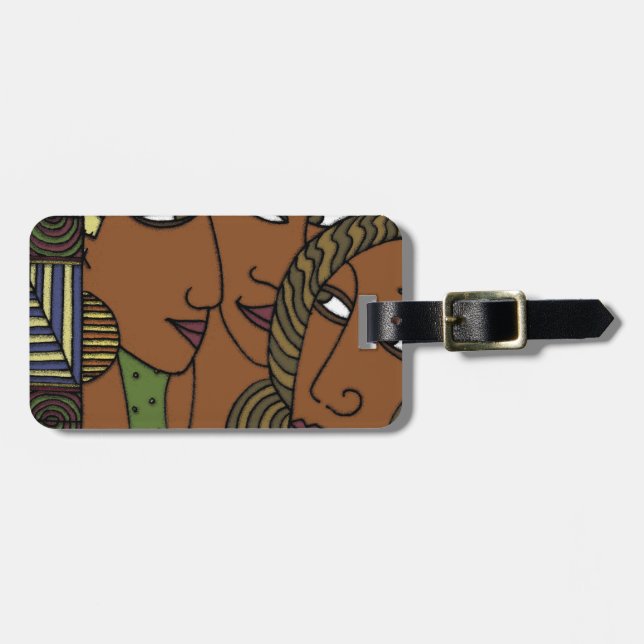 Étiquette À Bagage Amies de soeur de femmes d'Afro-américain (Devant horizontal)