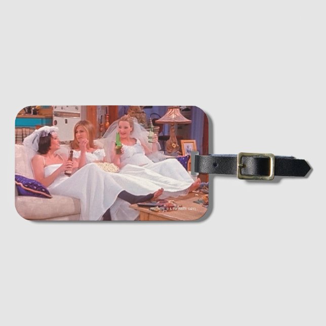 Étiquette À Bagage AMIS™ | Les filles en robe Mariage (Devant Horizontal)