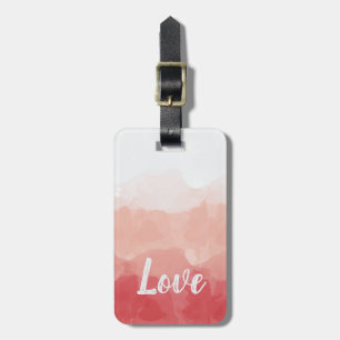 Étiquette À Bagage Amour à l'aquarelle rose