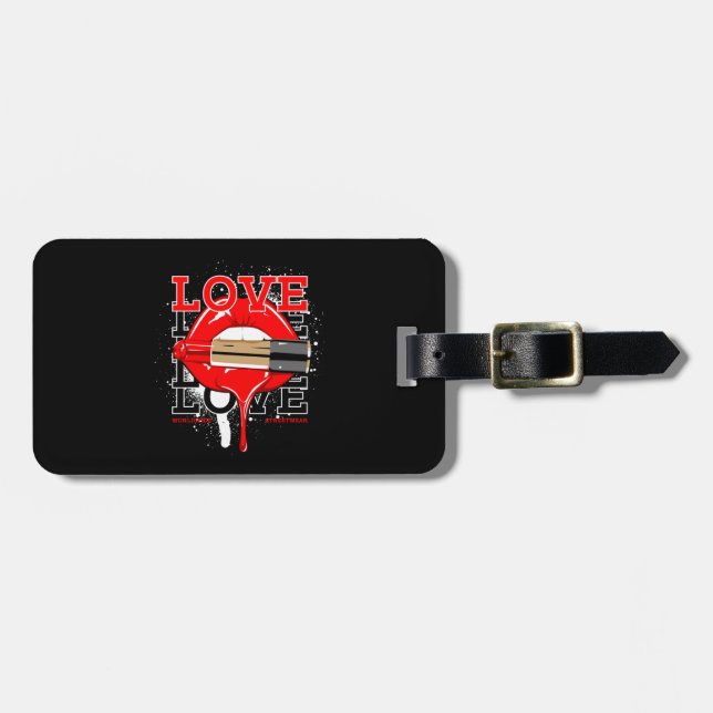 Étiquette À Bagage amour dans le monde entier streetwear lièvres mode (Devant horizontal)